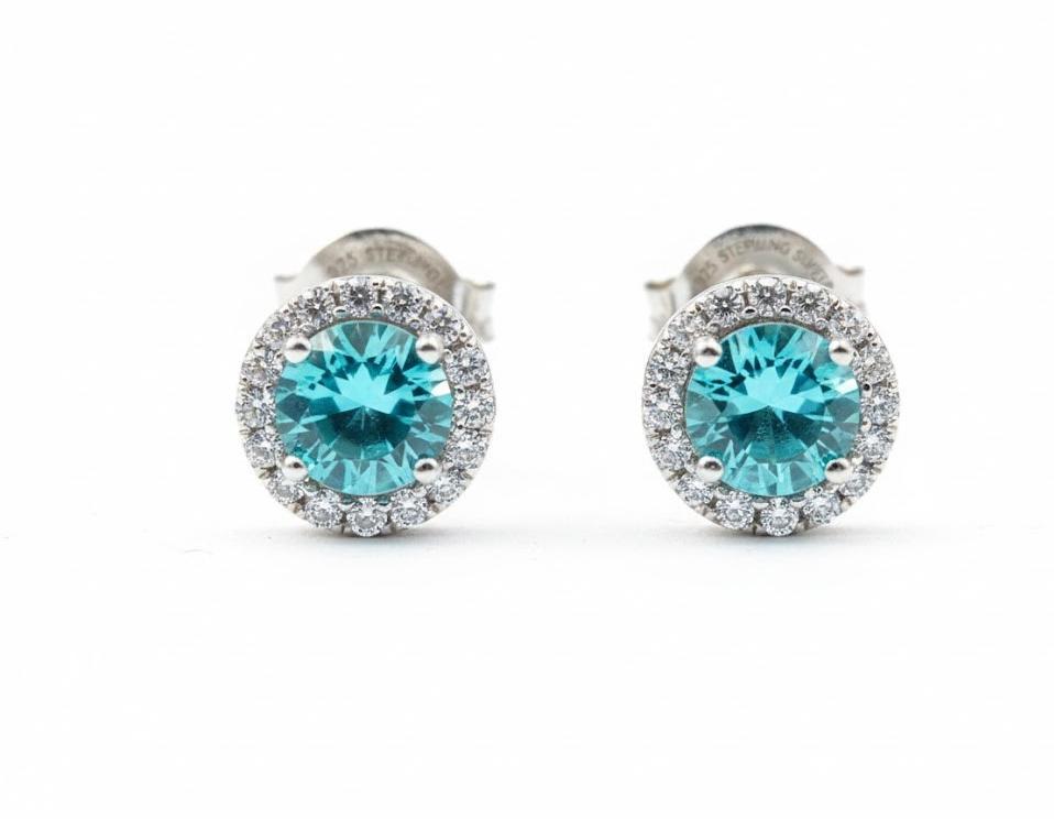 Blue Halo Swarovski Studs - Image 4