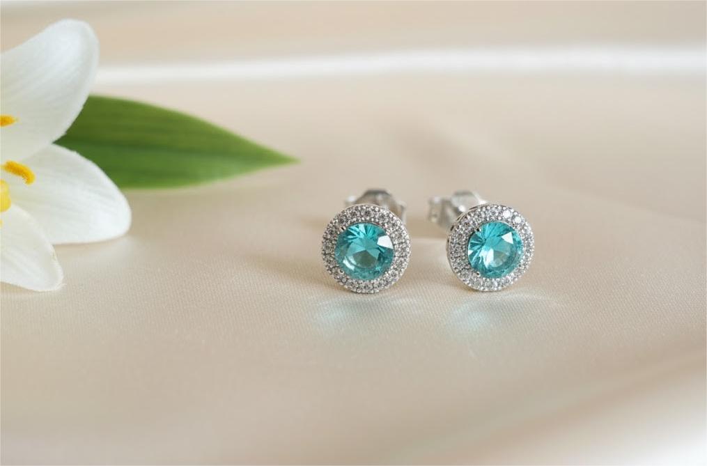 Blue Halo Swarovski Studs - Image 3