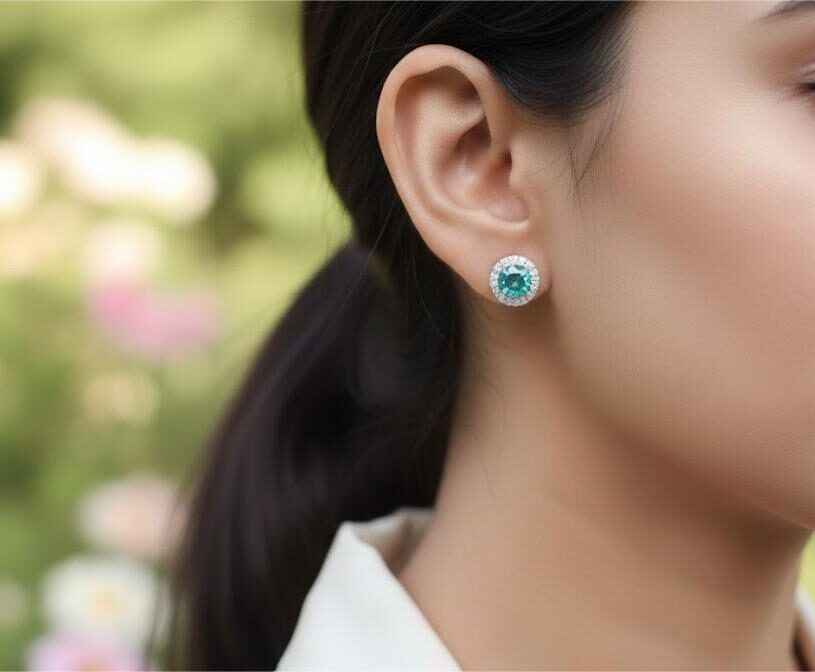 Blue Halo Swarovski Studs