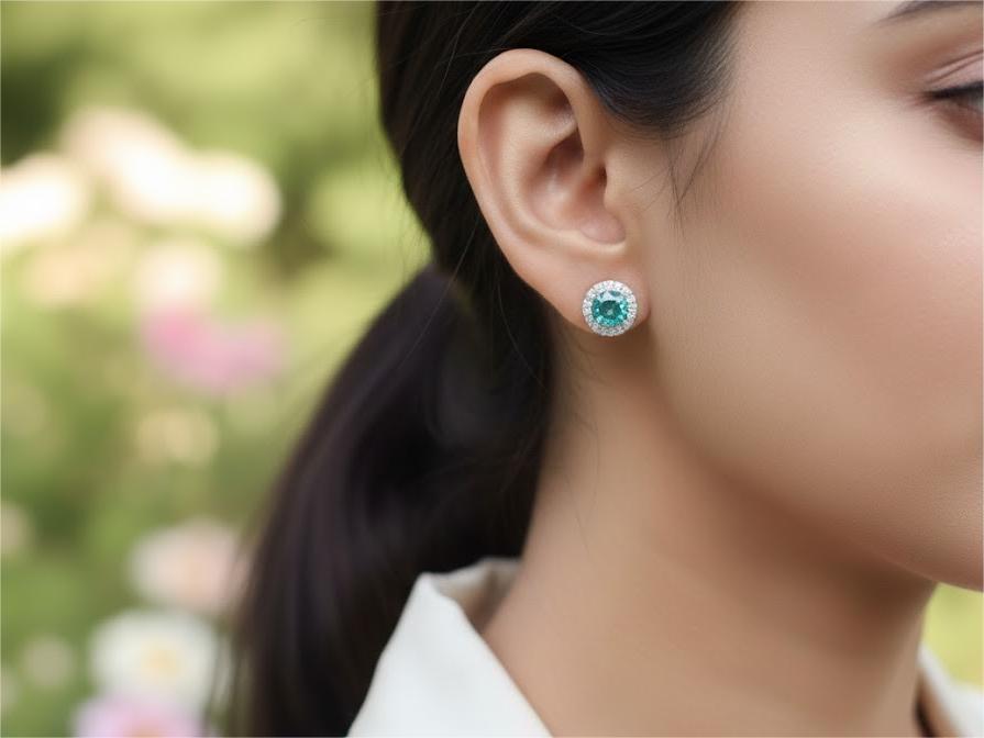 Blue Halo Swarovski Studs
