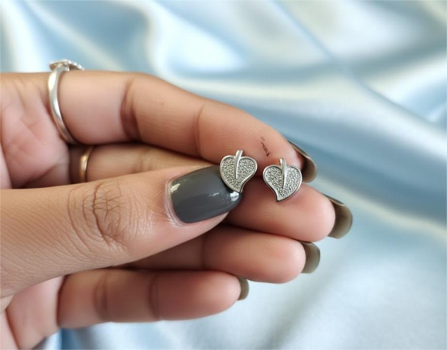 Heart Leaf Micro Studs - Image 4