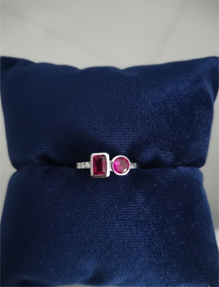 Dual Ruby Silver Ring - Image 2