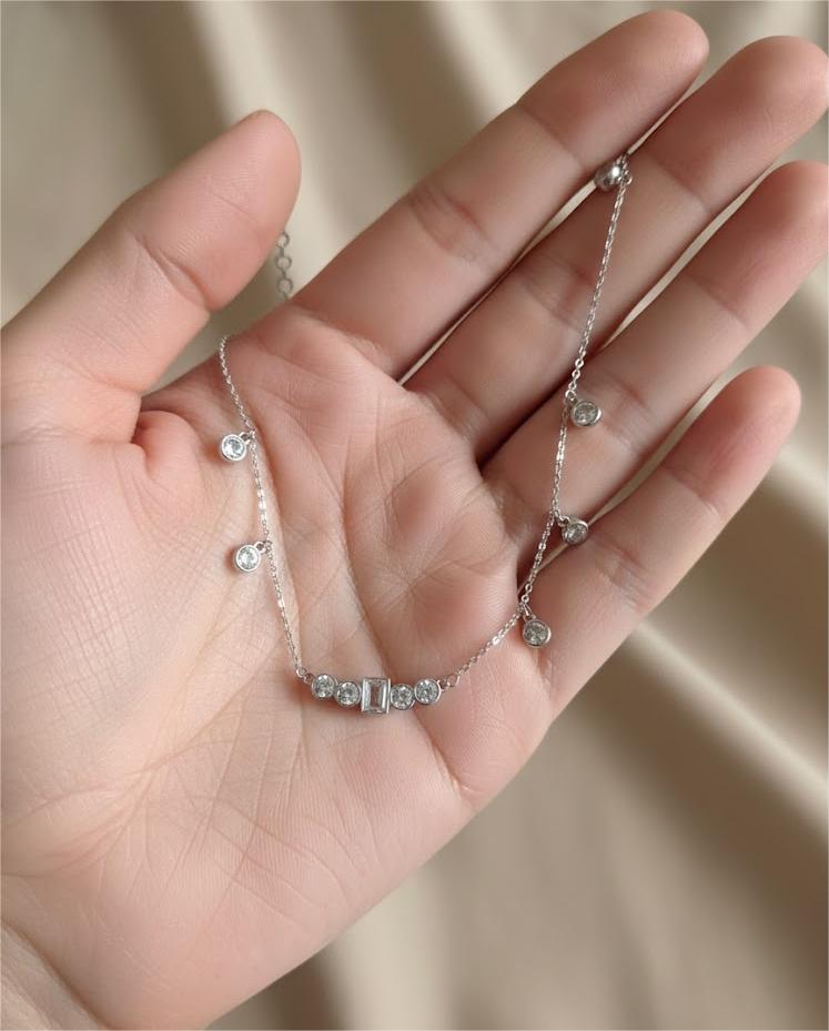 Zircon Drop Sterling Silver Necklace - Image 4