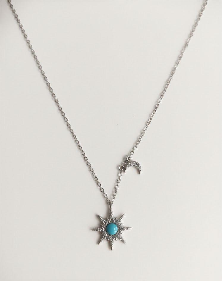 Sun & Moon Sterling Silver Pendant Necklace