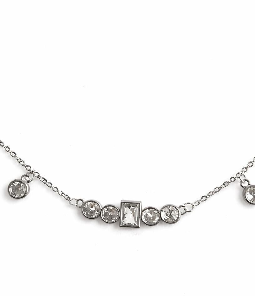 Zircon Drop Sterling Silver Necklace