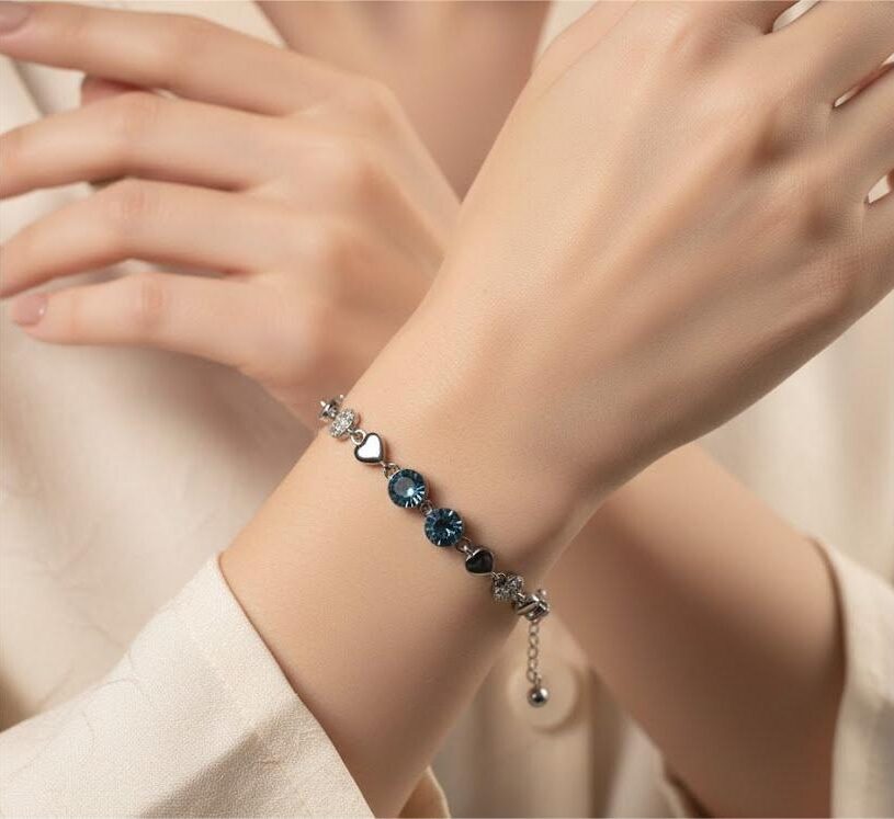 Blue Heart Accent Bracelet