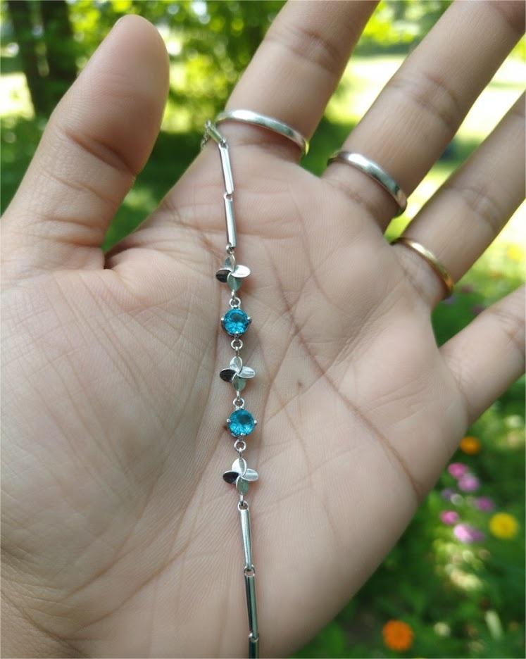 Silver Blue Stone Bracelet – 925 Sterling Silver - Image 3