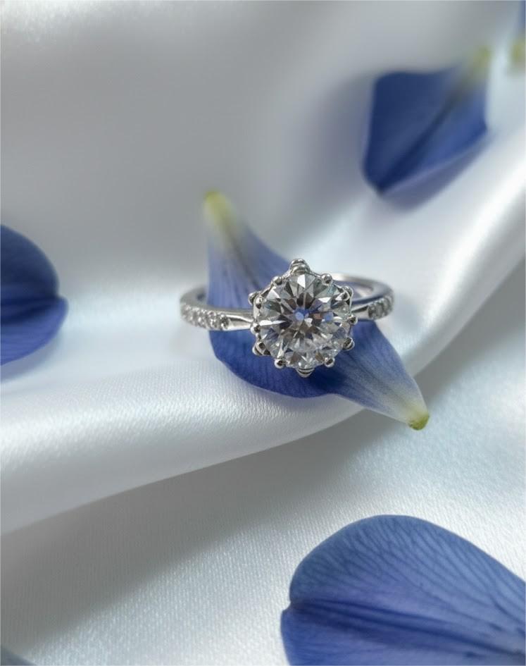 Classic Solitaire Silver Ring - Image 3