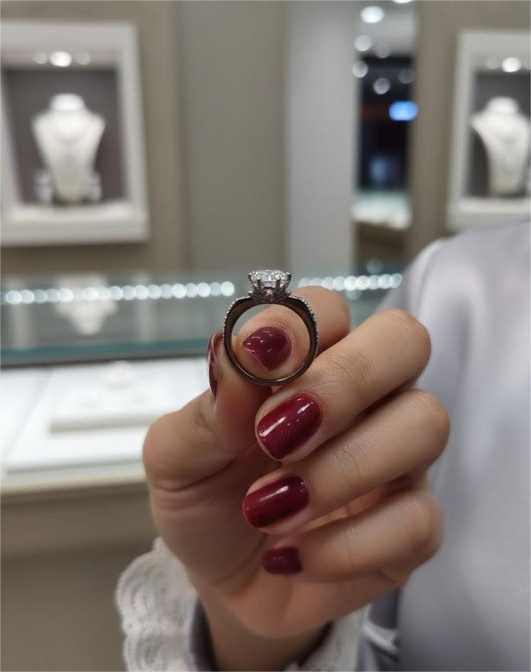 Classic Solitaire Silver Ring - Image 2