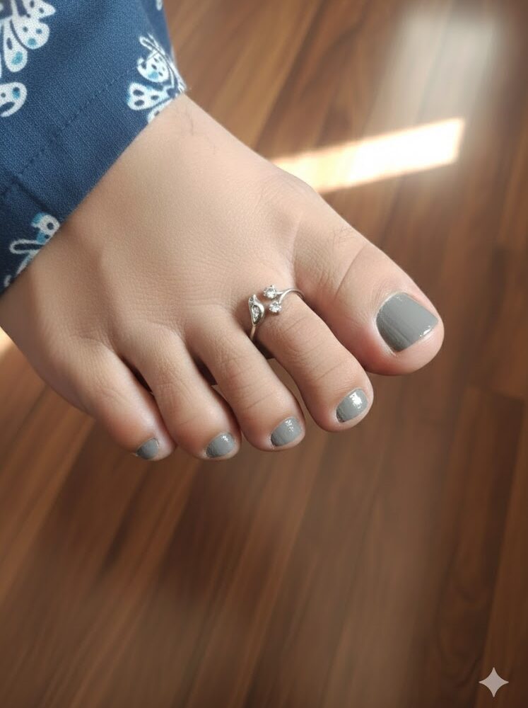 Bird Zircon Stone Silver Toe Rings (Pair)
