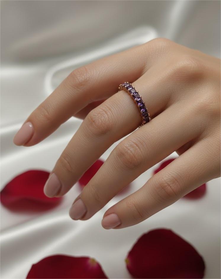 Purple Stone Eternity Ring