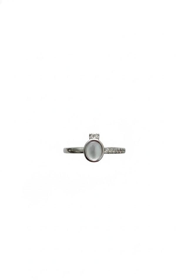 Oval MOP Silver Ring - Image 4