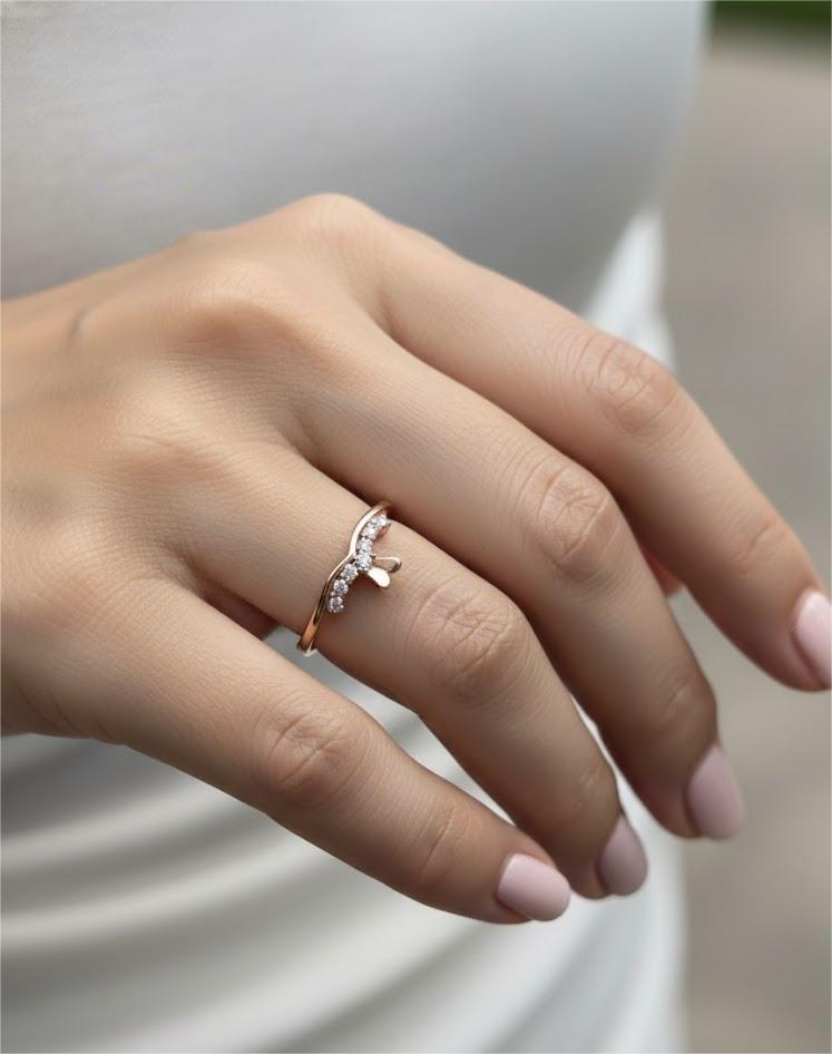 Delicate Bow Silver Ring