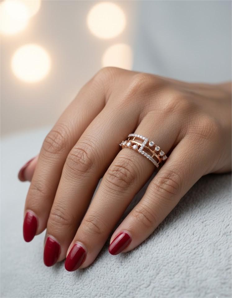Rose Gold Sparkle Band Ring