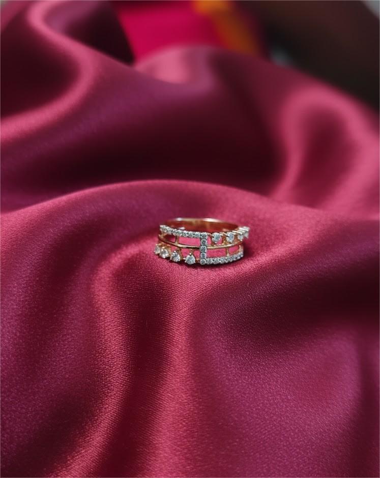 Rose Gold Sparkle Band Ring - Image 2