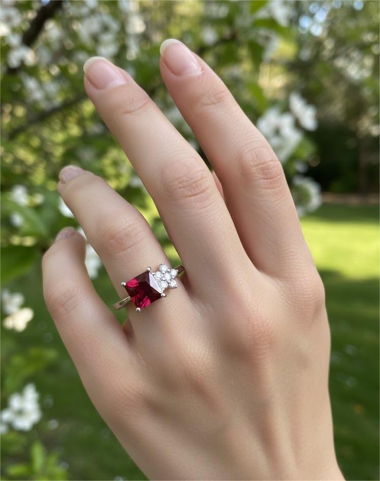Ruby Glow Silver Ring