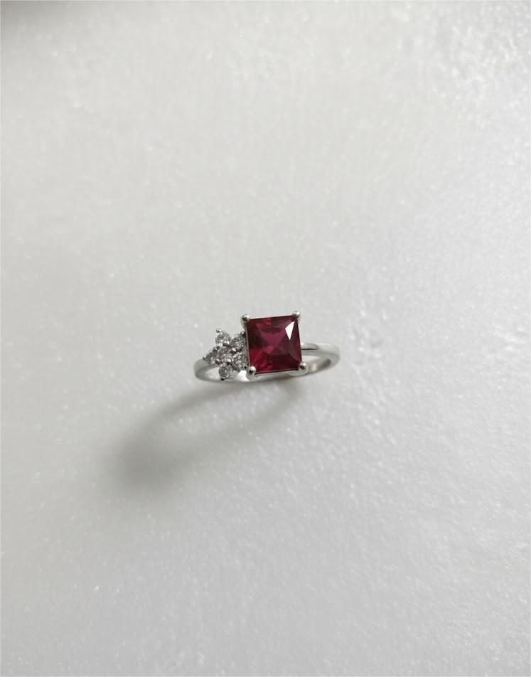 Ruby Glow Silver Ring - Image 2